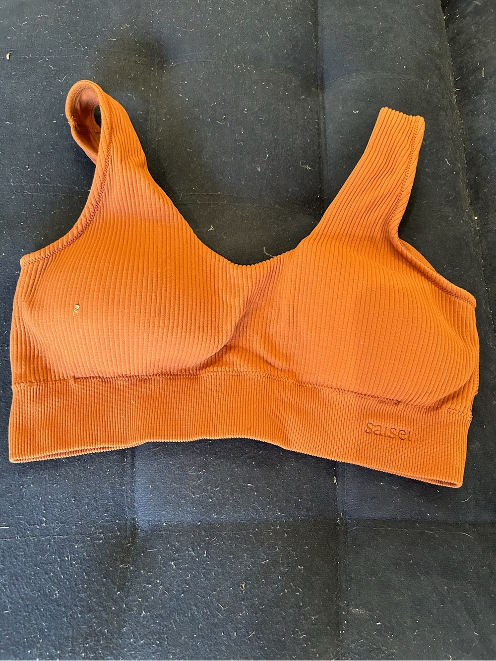 Saisei Ribbed Active Set Top in Rust - Picture 5 of 8